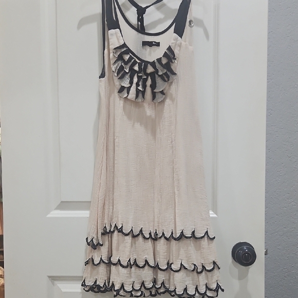 Ryu Cream Tiered Ruffled Sundress - Picture 1 of 6